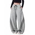 EMMIOL Womens Y2K Baggy Barrel Striped Sweatpants