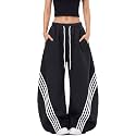 EMMIOL Womens Y2K Baggy Barrel Striped Sweatpants