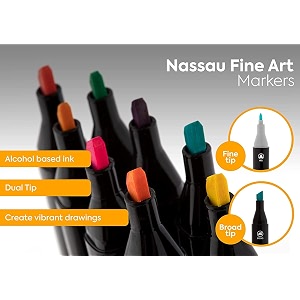 EMNDR 60Pcs Dual Tip Art Markers Set