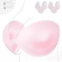 EMOET Strapless Padded Bra, Truly Invisible Sticky Push Up Backless Bra, Totally Seamless Adhesive Front Buckle Gather Bras