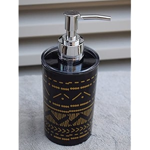 emoh roced refillable liquid soap dispenser  unbreakable plastic pump bottle for handwash sanitizer lotion or shampoo  reusable bathroom amp kitchen dispenser 250ml glitter black pack of 1