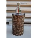 Emoh Roced Refillable Liquid Soap Dispenser – Unbreakable Plastic Pump Bottle for Handwash, Sanitizer, Lotion, or Shampoo | Reusable Bathroom &amp; Kitchen Dispenser (250ml) (Wooden Marble, Pack of 1)