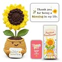 Emotional Support Crochet Sunflower Doll – Handmade Appreciation for Women, Teachers, Friends, Moms, Coworkers – Positive Affirmation Flower Pot with “You are a Blessing