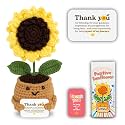 Emotional Support Crochet Sunflower – Handmade Friendship Gift for Women – Long Distance Friend with Affirmation Message, Birthday Gifts for Friends, Graduation Gifts for Bestie