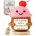 Emotional Support Gifts for Women - Positive Crochet Cupcake W/ 30 Uplifting Affirmation Cards | Birthday Gift for Women Friendship, Best Friend, Bestie, Teen Girls, Classmates, Daughter Birthday