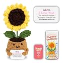 Emotional Support Sunflower Crochet for Mom - Handmade Sunflower Romantic Valentine's Gift for Moms - Positive Affirmation Cute Mom Gifts I Love You Gift for Moms