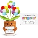 Emotional Vessels – Rainbow Crochet Flower “You Make Life Brighter”, Handmade Thinking of You Gift for Women, Get Well or Encouragement Present, with Hidden Card “for You with Love”
