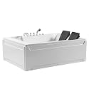 59-Inch Whirlpool Jetted Tub,Acrylic Hydro Massage Bathtub