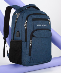 emperor anti-theft backpack with usb charging port laptopofficecollege travel bag 34 l backpack blue