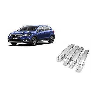 empica abs plastic chrome plated car door handle catch cover without sensor cut compatible with nexa s-cross facelift pack of 4