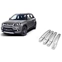 EMPICA ABS Plastic Chrome Plated Car Door Handle Catch Cover Without Sensor Cut Compatible with Maruti Suzuki Vitara Brezza (Set of 4 Pcs)