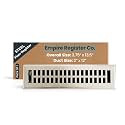 Empire Register Co, Vent Cover - 2x12 inch, Modern Contemporary Design, Brushed Nickel Finish, Heavy Duty Floor Vent Covers, Metal Damper Attached Vent Covers for Home Floor only