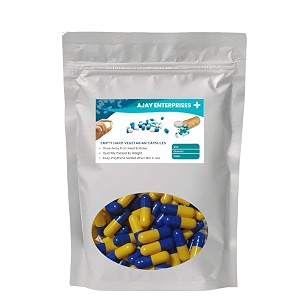 empty vegetarian capsules pack of 1000 yellow-blue size 0 500 mg