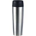 Emsa N20219 Travel Mug Classic Insulated Mug 0.5 Litres Comfort Screw Cap Stainless Steel 6 Hours Hot and 12 Hours Cold 100% Leak-Proof Dishwasher Safe 360° Drinking Opening Stainless Steel