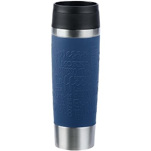 emsa n20221 travel mug classic insulated mug 05 litres comfort screw cap stainless steel 6 hours hot and 12 hours cold 100 leak-proof dishwasher safe 360 drinking opening dark blue
