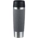 Emsa N20223 Travel Mug Classic Insulated Mug 0.5 Litres, Comfort Screw Cap, Stainless Steel, 6 Hours Hot and 12 Hours Cold, 100% Leak-Proof, Dishwasher Safe, 360° Drinking Opening, Dark Grey