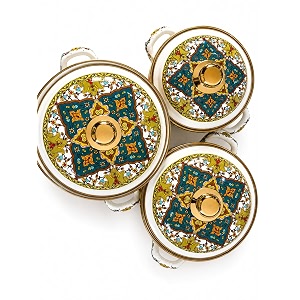 enamel casserole pot set with lid floral print 161820 cm
