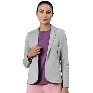 enamor athleisure slim fit single breasted one button sporty blazer for women with 2 side zipper pockets - a903  quick dry amp antimicrobial finish blazer