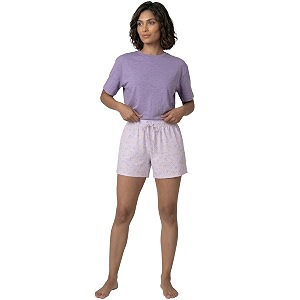 enamor drawstring mid thigh length mid rise basic shorts - relaxed fit super soft cotton - e062
