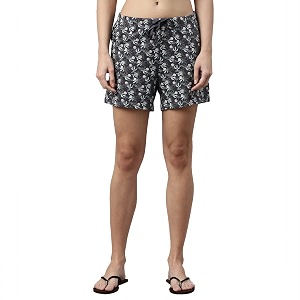 enamor drawstring mid thigh length mid rise basic shorts - relaxed fit super soft cotton - e062