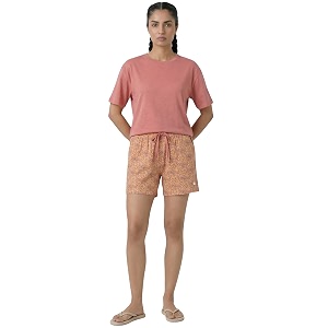 enamor drawstring mid thigh length mid rise basic shorts - relaxed fit super soft cotton - e062