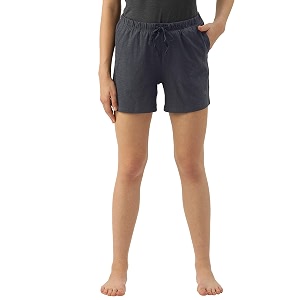 enamor drawstring mid thigh length mid rise basic shorts - relaxed fit super soft cotton - e062