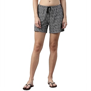 enamor drawstring mid thigh length mid rise basic shorts - relaxed fit super soft cotton - e062