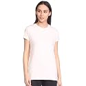 Enamor Short Sleeve Crew Neck Regular Length Basic Crew T-Shirt for Women - Slim Fit, Soft and Breathable Stretch Cotton - E047