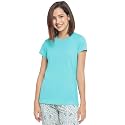 Enamor Short Sleeve Crew Neck Regular Length Basic Crew T-Shirt for Women - Slim Fit, Soft and Breathable Stretch Cotton - E047