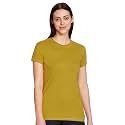 Enamor Short Sleeve Crew Neck Regular Length Basic Crew T-Shirt for Women - Slim Fit, Soft and Breathable Stretch Cotton - E047