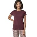 Enamor Short Sleeve Crew Neck Regular Length Basic Crew T-Shirt for Women - Slim Fit, Soft and Breathable Stretch Cotton - E047