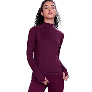 enamor full sleeve high neck medium length pull on dry fit t-shirt for women - slim fit - a310