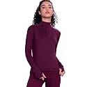 Enamor Full Sleeve High Neck Medium Length Pull on Dry Fit T-Shirt for Women - Slim Fit - A310