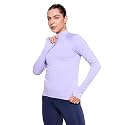 Enamor Full Sleeve High Neck Medium Length Pull on Dry Fit T-Shirt for Women - Slim Fit - A310