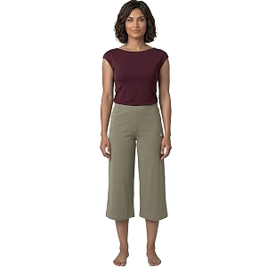 enamor mid rise crop length slip on shop in culotte for women - relaxed fit super soft - e064