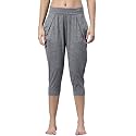Enamor Mid Rise Capri Length Yoga Pants for Women - Relaxed Fit, Quick Dry, Antimicrobial - E074