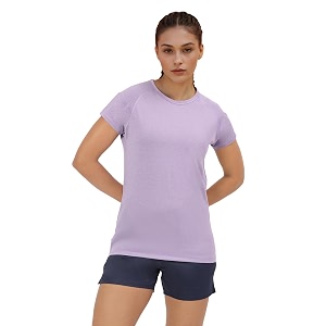 enamor short sleeve scoop neck regular length slim active t-shirt for women - slim fit quick dry antimicrobial - e089