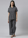 Enamor Women Printed Black Shirt Pyjama