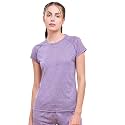 Enamor Short Sleeve Scoop Neck Regular Length Slim Active T-Shirt for Women - Slim Fit, Quick Dry, Antimicrobial - E089