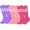 ENBAOHUI 3 Pairs Toddler Soccer Socks Kids Soccer Socks Girls Boys Baby Knee Socks Kids Boys Socks Toddler Kids Tube Socks