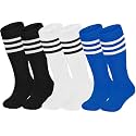 ENBAOHUI 3 Pairs Toddler Soccer Socks Kids Soccer Socks Girls Boys Baby Knee Socks Kids Boys Socks Toddler Kids Tube Socks