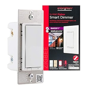 enbrighten 43080 zigbee light quickfit and simplewire pairs directly with echo studioshow 10plus 1st amp 2nd gen paddle smart dimmer white amp light almond