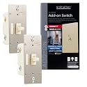 Enbrighten Almond Add-On Switch, QuickFit &amp; SimpleWire, Z-Wave/Zigbee, Not A Stand Alone Switch, 2 Pack, 85096