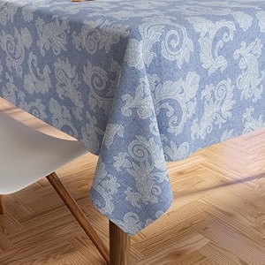 encasa xo dining table cloth 4 to 6 seater chambray cotton table cover