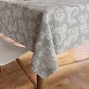 Encasa XO Dining Table Cloth 6 to 8 Seater, Chambray Cotton Table Cover
