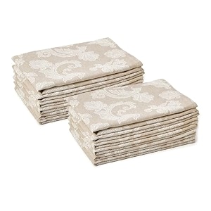 encasa xo jacquard cotton dining table napkins soft absorbent beige