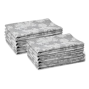 encasa xo jacquard cotton dining table napkins soft absorbent grey