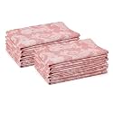 Encasa XO Jacquard Cotton Dining Table Napkins, Soft Absorbent Red