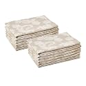 Encasa XO Jacquard Cotton Dining Table Napkins, Soft Absorbent Beige