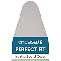Encasa Homes Replacement Ironing Board Cover with Extra Thick Pad, Plain Colors, Elasticated, (Fits Standard Large Boards of 54"x15") Heat Reflective, Scorch Resistant, Heavy Duty - Light Grey